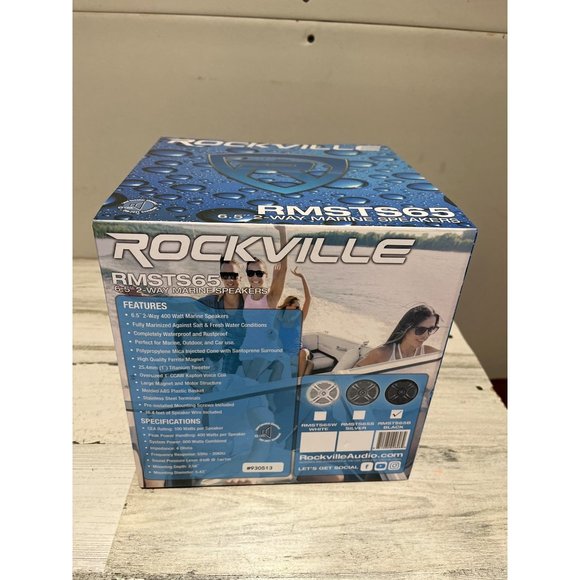 Rockville RMSTS65 6.5” 2-way black Marine speakers - Picture 2 of 5